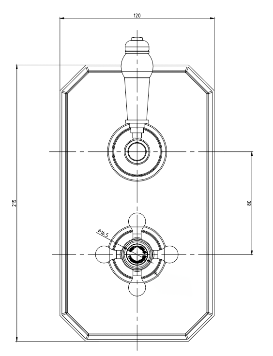 Trafalgar Traditional Antique Brass Shower with Concealed Valve + 8" Head