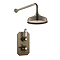 Trafalgar Traditional Antique Brass Shower with Concealed Valve + 8" Head