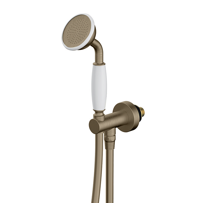 Trafalgar Traditional Antique Brass Shower with Concealed Valve, Ceiling Mounted 8" Head + Handset