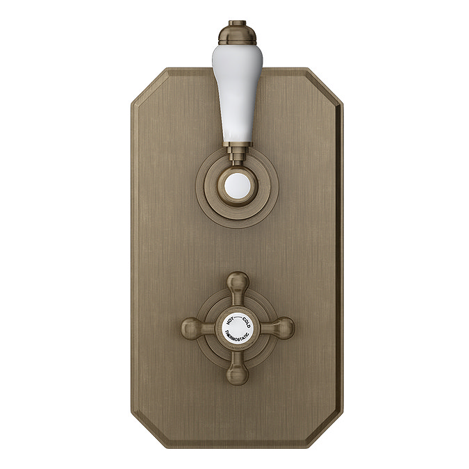 Trafalgar Traditional Antique Brass Shower with Concealed Valve + Ceiling Mounted 8" Head