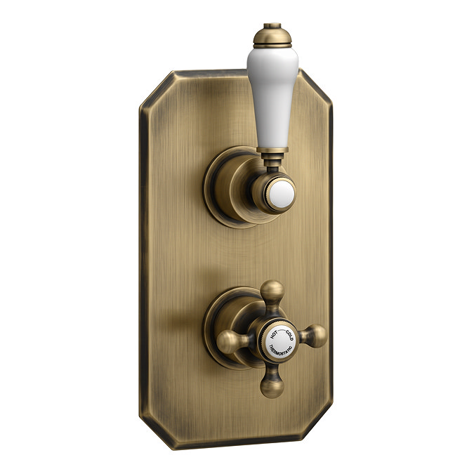 Trafalgar Antique Brass Shower with Concealed Valve with Ceiling Mounted 8" Head