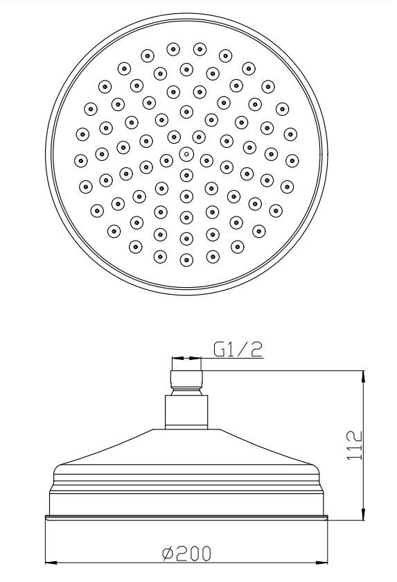 Trafalgar Traditional Antique Brass Shower with Concealed Valve + Ceiling Mounted 8" Head