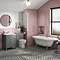 Trafalgar Traditional Bathroom Suite - 1685mm Roll Top Bath with Grey Vanity + Toilet Large Image