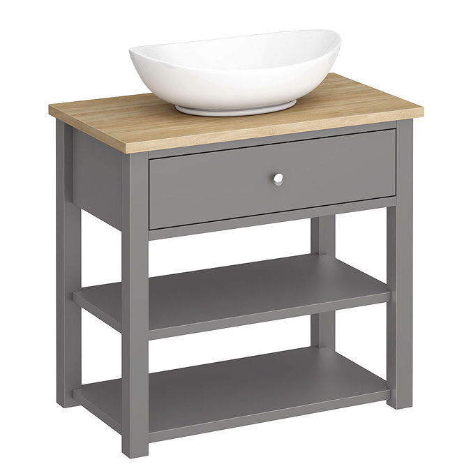 Trafalgar Traditional Bathroom Suite - 1685mm Slipper Bath with Grey Basin Unit + Toilet Profile La