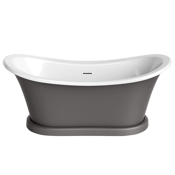 Trafalgar Traditional Bathroom Suite - 1685mm Slipper Bath with Grey Basin Unit + Toilet Standard L