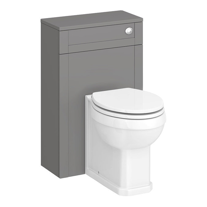 Trafalgar Traditional Bathroom Suite - 1685mm Slipper Bath with Grey Basin Unit + Toilet In Bathroo