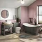 Trafalgar Traditional Bathroom Suite - 1685mm Slipper Bath with Grey Basin Unit + Toilet Large Image