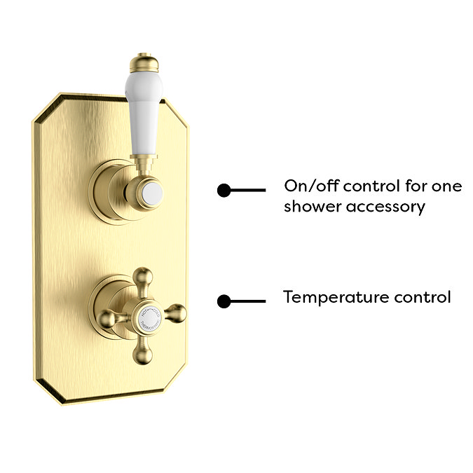 Trafalgar Traditional Brushed Brass Shower with Concealed Valve + 8" Head