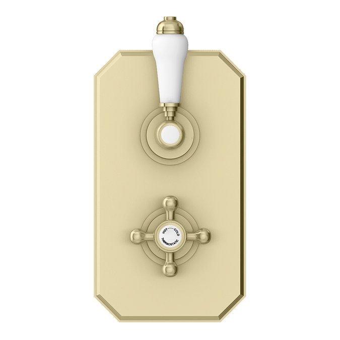 Trafalgar Traditional Brushed Brass Shower with Concealed Valve + 8" Head