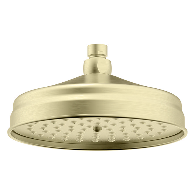 Trafalgar Traditional Brushed Brass Shower with Concealed Valve + Ceiling Mounted 8" Head