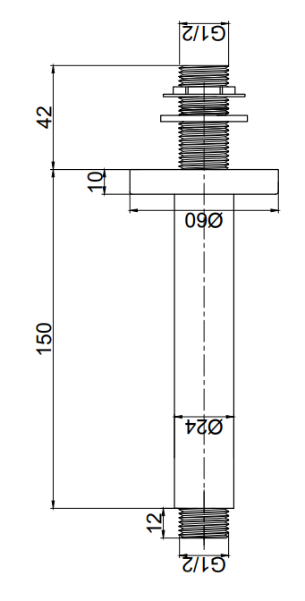 Trafalgar Traditional Brushed Brass Shower with Concealed Valve + Ceiling Mounted 8" Head