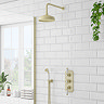 Trafalgar Brushed Brass Shower with Concealed Valve, Wall Mounted 8" Head + Handset