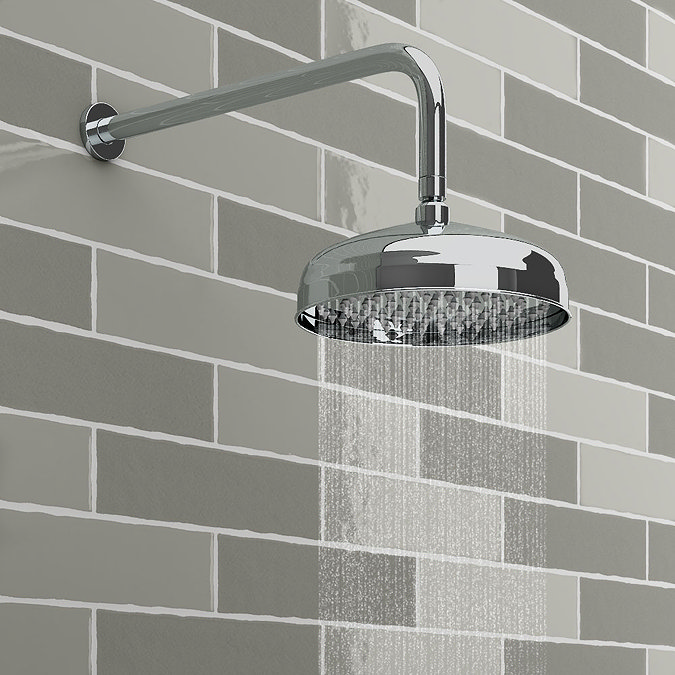 Trafalgar Traditional Concealed Individual Stop Tap + Thermostatic Control Valve with 8" Shower Head