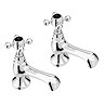 Trafalgar Traditional Crosshead Pillar Bath Taps (Pair) Chrome with Black Indices