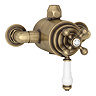 Trafalgar Traditional Dual Exposed Thermostatic Shower Valve Antique Brass