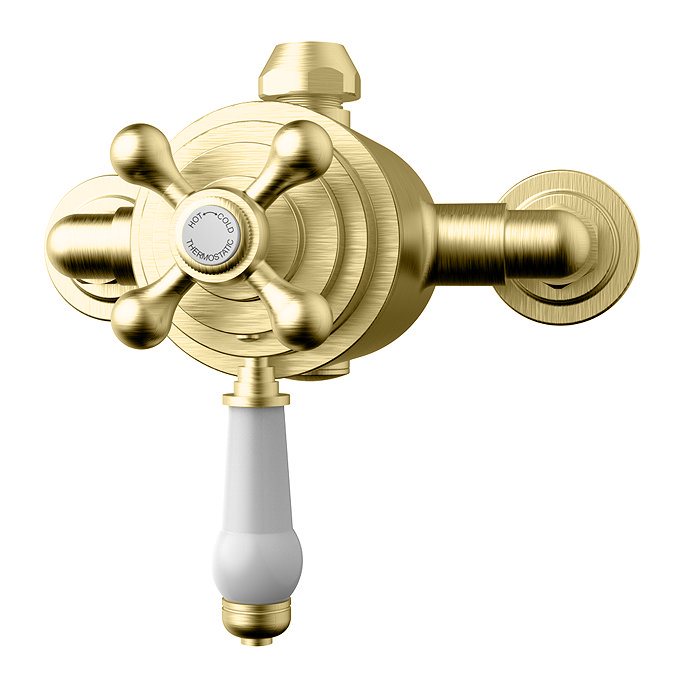 Trafalgar Traditional Dual Exposed Thermostatic Shower Valve Brushed Brass