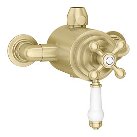 Trafalgar Traditional Dual Exposed Thermostatic Shower Valve - Brushed Brass