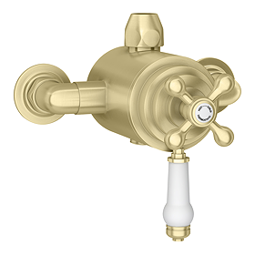 Trafalgar Traditional Dual Exposed Thermostatic Shower Valve Brushed Brass