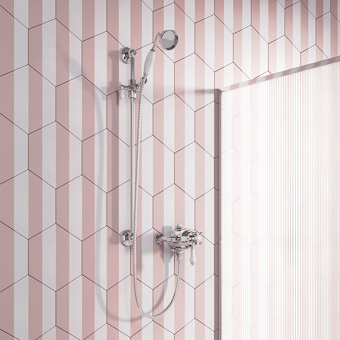 Trafalgar Traditional Dual Exposed Thermostatic Shower Valve with Slider Rail Kit