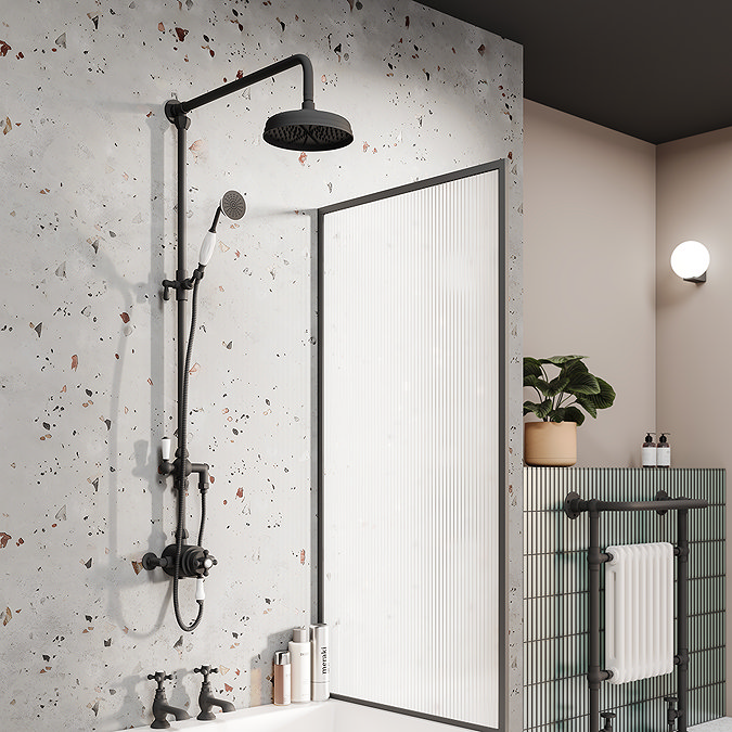 Trafalgar Traditional Dual Exposed Thermostatic Shower Valve Matt Black