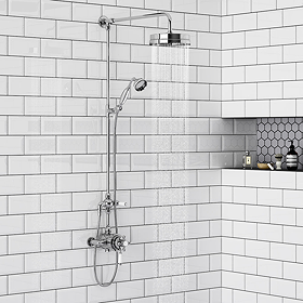 Trafalgar Traditional Luxury Rigid Riser Kit with Diverter + Dual Exposed Shower Valve