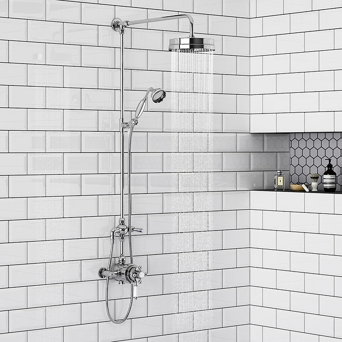 Trafalgar Traditional Luxury Rigid Riser Kit with Diverter + Dual Exposed Shower Valve