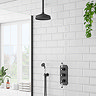 Trafalgar Matt Black Shower with Concealed Valve, Ceiling Mounted 8" Head + Handset