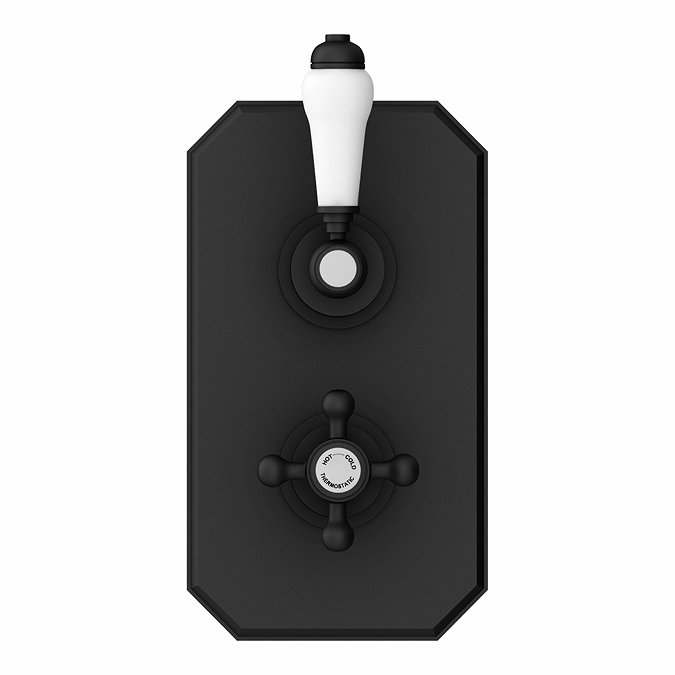 Trafalgar Traditional Matt Black Shower with Concealed Valve + Ceiling Mounted 8" Head