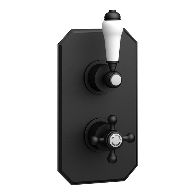 Trafalgar Traditional Matt Black Shower with Concealed Valve + Ceiling Mounted 8" Head