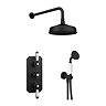 Trafalgar Matt Black Shower with Concealed Valve, Wall Mounted 8" Head + Handset