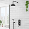 Trafalgar Matt Black Shower with Concealed Valve, Wall Mounted 8" Head + Handset