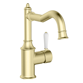 Trafalgar Traditional Mono Basin Mixer Tap - Brushed Brass