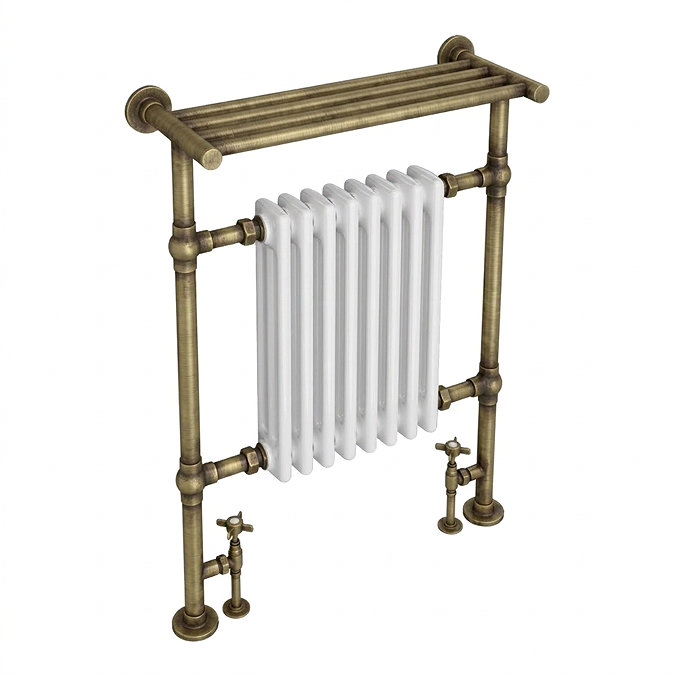 Trafalgar Traditional Radiator with Shelf - Antique Brass
