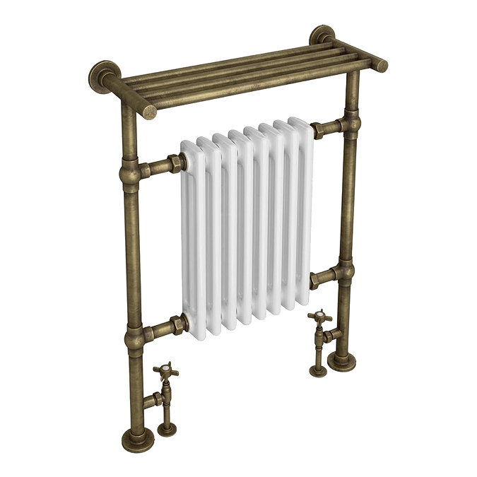 Trafalgar Traditional Radiator with Shelf - Antique Brass