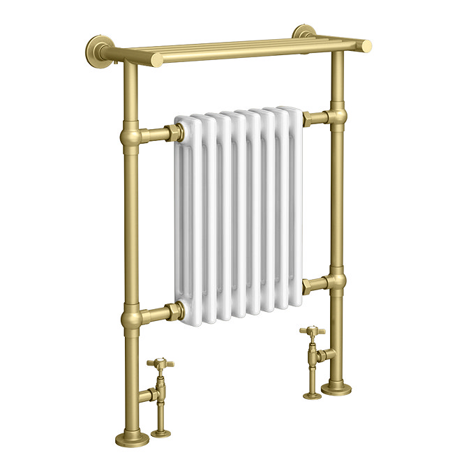 Trafalgar Traditional Radiator with Shelf - Brushed Brass