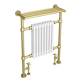 Trafalgar Traditional Radiator with Shelf - Brushed Brass