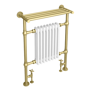 Trafalgar Traditional Radiator with Shelf - Brushed Brass