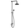Trafalgar Traditional Rigid Riser with 200mm Round Apron Shower Head, Hand Shower and Diverter Matt Black