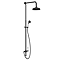 Trafalgar Traditional Rigid Riser with 200mm Round Apron Shower Head, Hand Shower and Diverter Matt Black