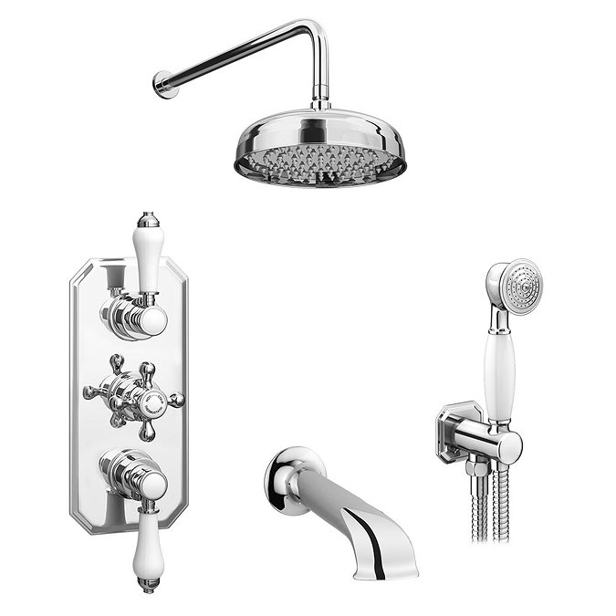 Trafalgar Traditional Shower Package with Fixed Head, Handset + Bath Spout  Feature Large Image