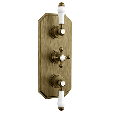 Trafalgar Traditional Triple Concealed Thermostatic Shower Valve (Antique Brass)
