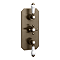 Trafalgar Traditional Triple Concealed Thermostatic Shower Valve Antique Brass