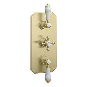 Trafalgar Traditional Triple Concealed Thermostatic Shower Valve Brushed Brass