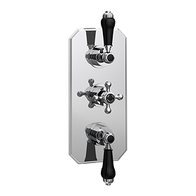 Trafalgar Traditional Triple Concealed Thermostatic Shower Valve Chrome & Black