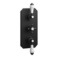 Trafalgar Traditional Triple Concealed Thermostatic Shower Valve Matt Black