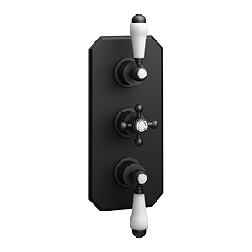 Trafalgar Traditional Triple Concealed Thermostatic Shower Valve Matt Black