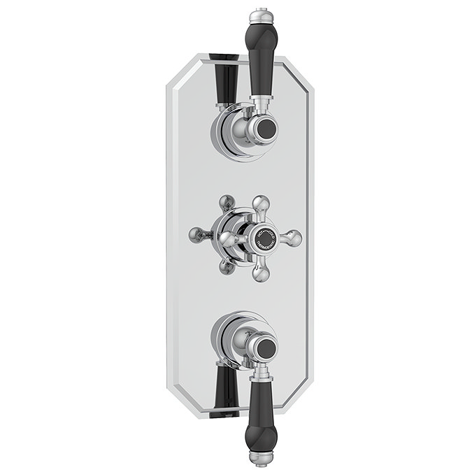 Trafalgar Traditional Triple Concealed Thermostatic Shower Valve with Diverter Chrome & Black