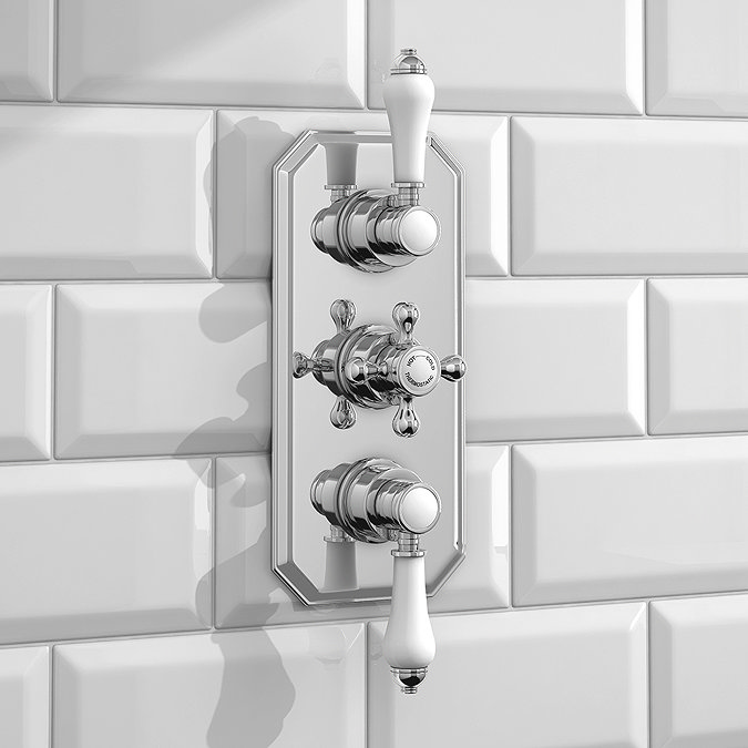 Trafalgar Traditional Triple Concealed Thermostatic Shower Valve - Chrome