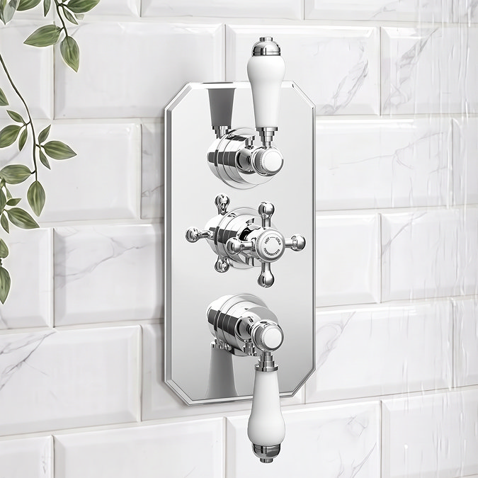 Trafalgar Traditional Triple Concealed Thermostatic Shower Valve - Chrome