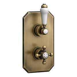 Trafalgar-Traditional-Twin-Concealed-Thermostatic-Shower-Valve-Antique-Brass